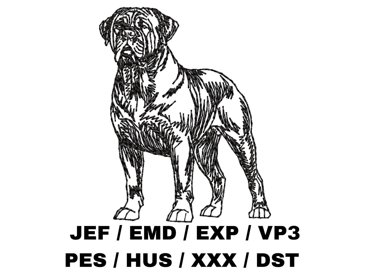 Bullmastiff Outline Sketch - Full Body