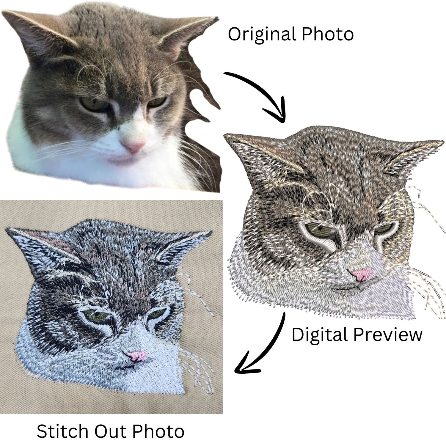 Customized Dog or Cat Digitizing for Embroidery
