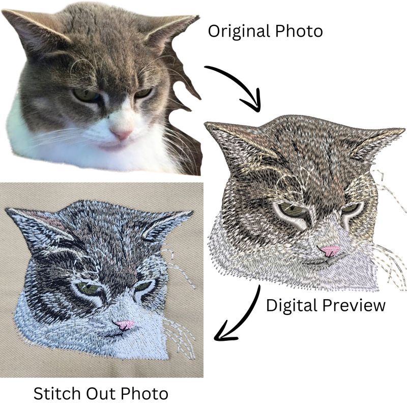 Customized Dog or Cat Digitizing for Embroidery