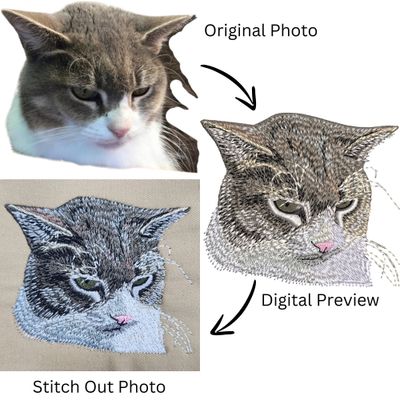 Customized Dog or Cat Digitizing for Embroidery