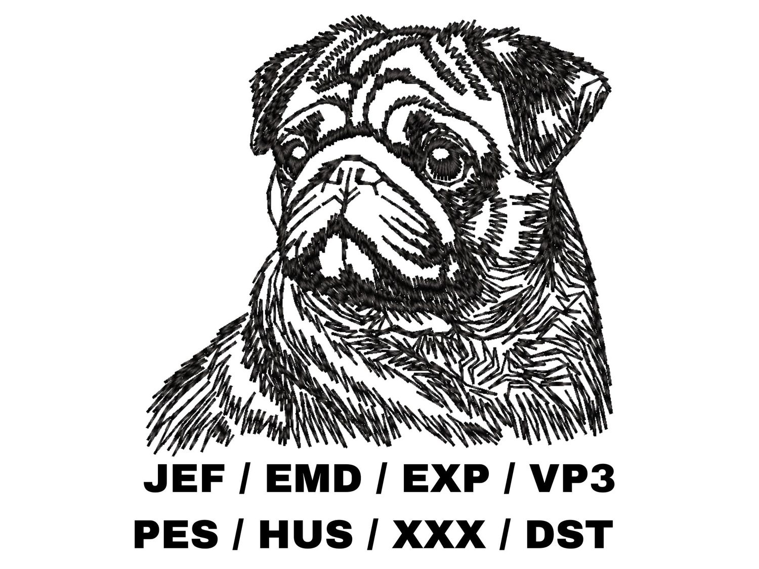 Pug Outline Sketch