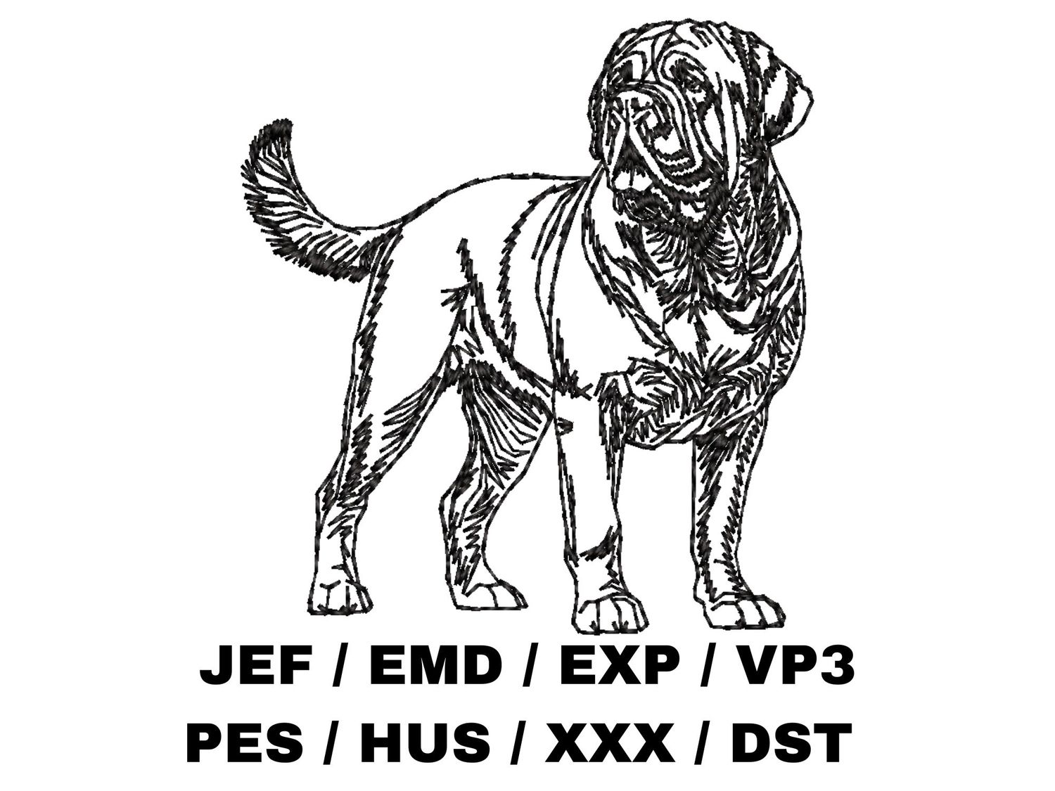 English Mastiff Outline - Full Body