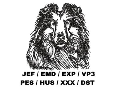 Rough Collie Outline