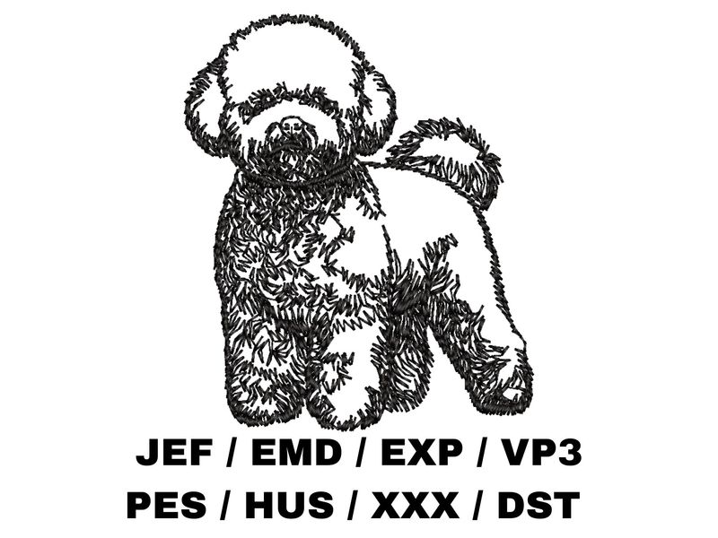 Bichon Frise 5 Outline - Full Body