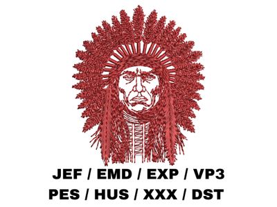 Indigenous American Man&#39;s Face Outline
