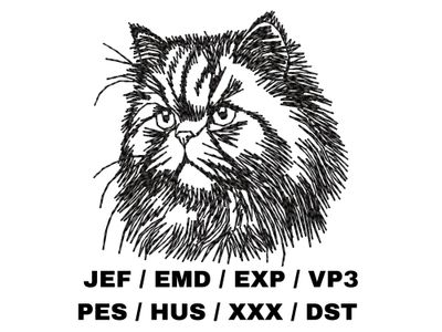 Persian Cat Outline