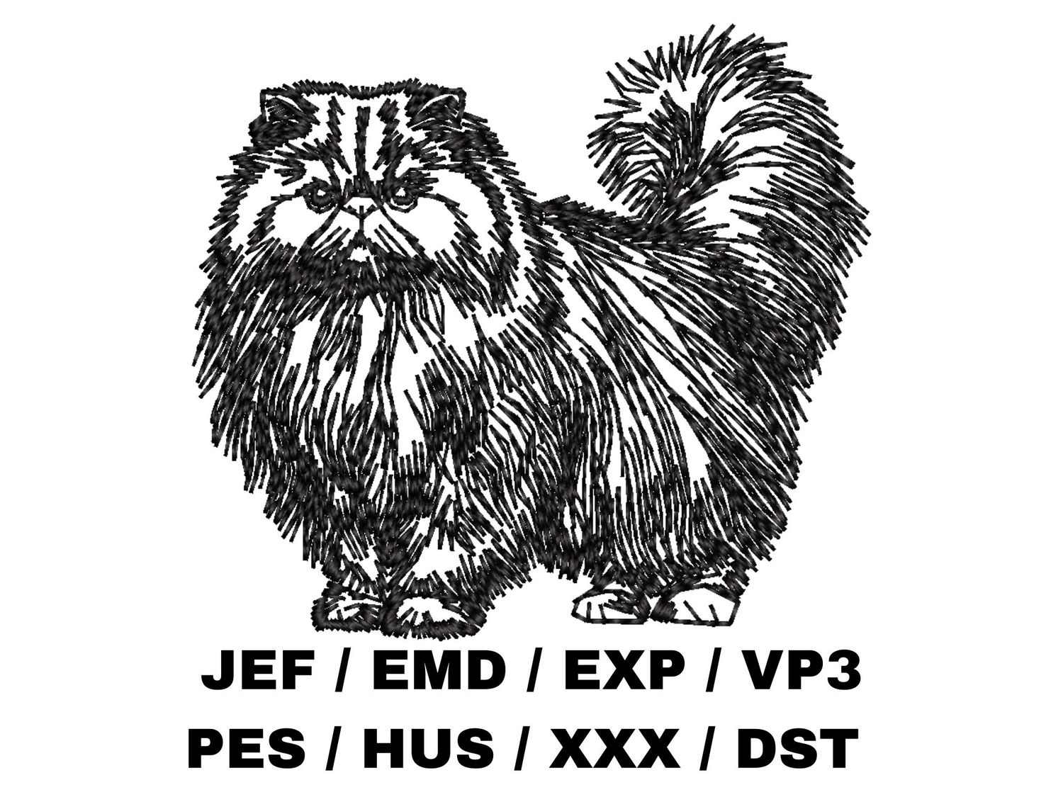 Persian Cat Outline - Full Body