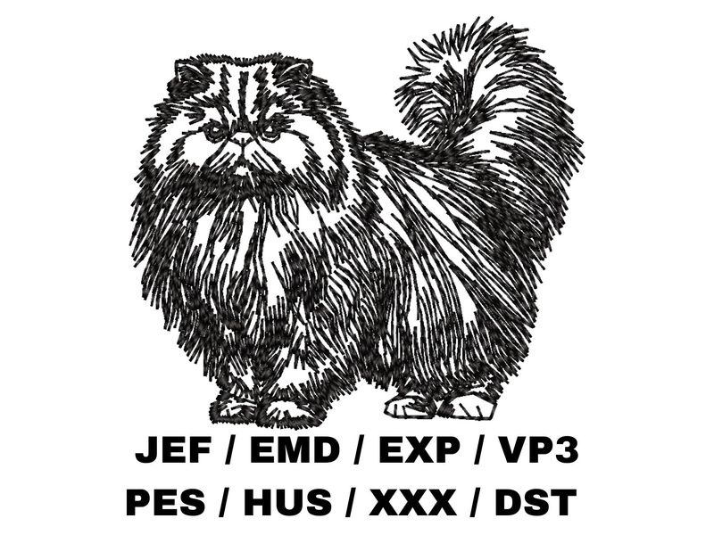 Persian Cat Outline - Full Body
