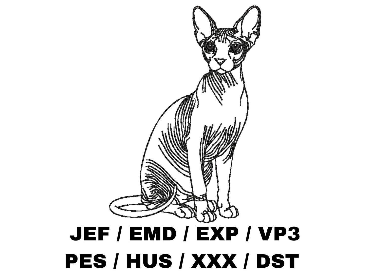 Sphynx Cat Outline - Full Body