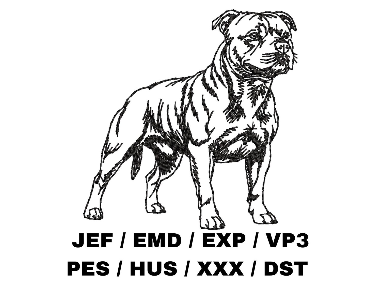 Staffordshire Bull Terrier Outline - Full Body