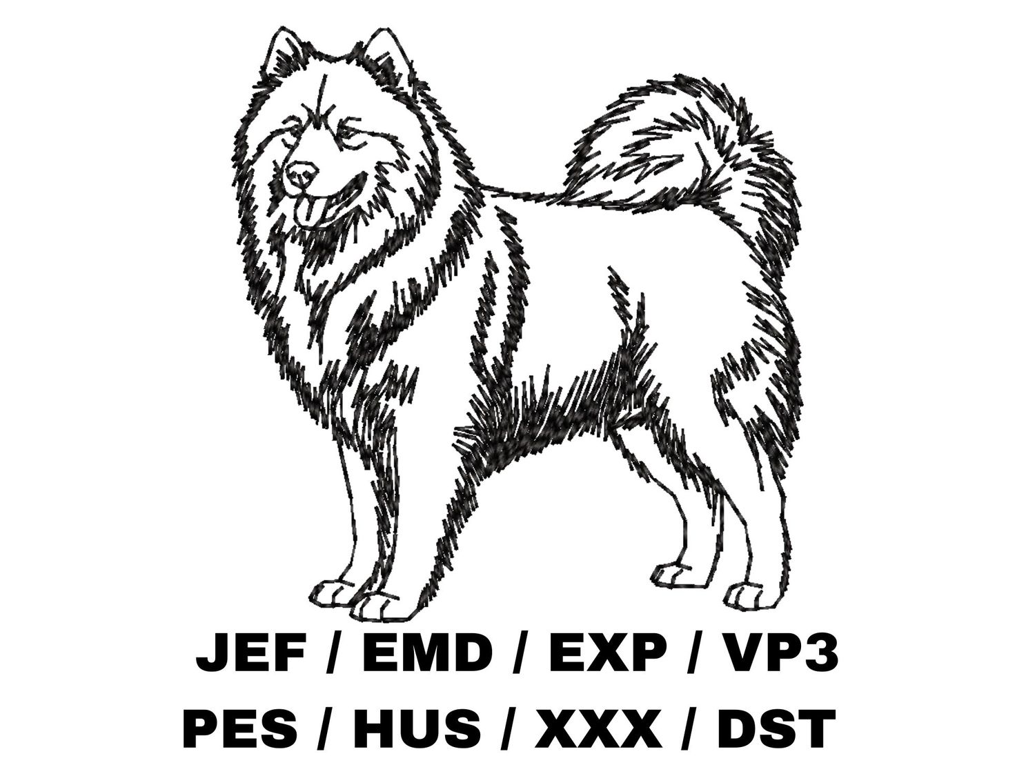 Samoyed Outline - Full Body