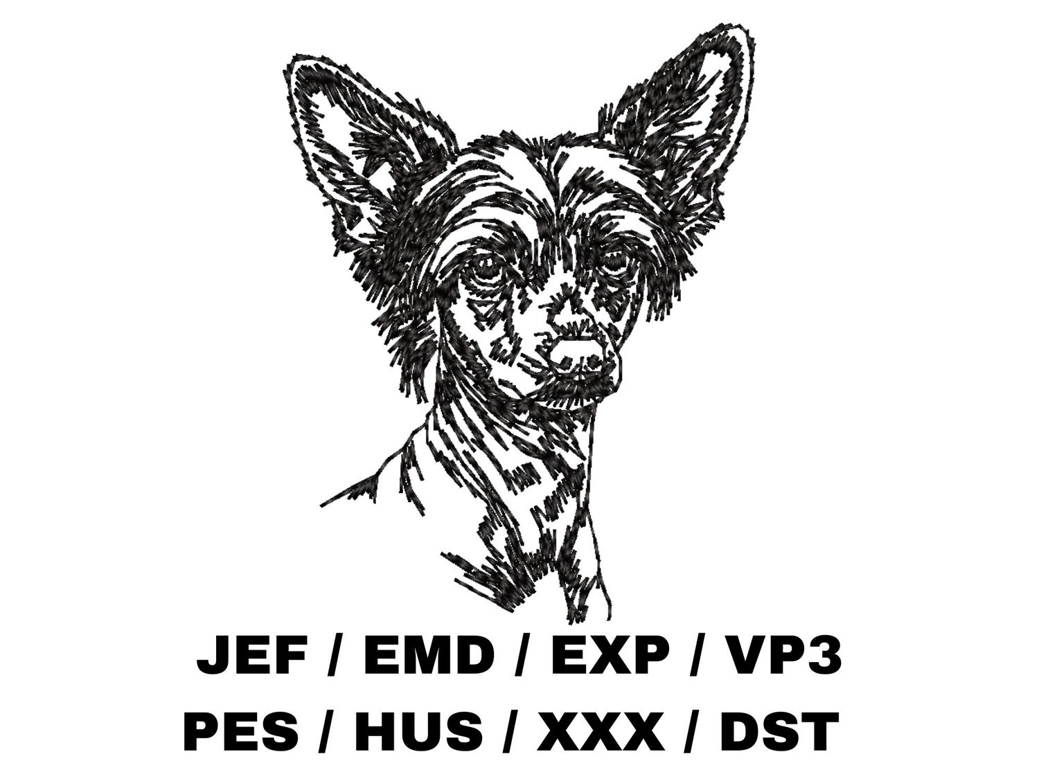 Chinese Crested Dog Outline