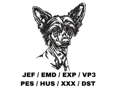 Chinese Crested Dog Outline