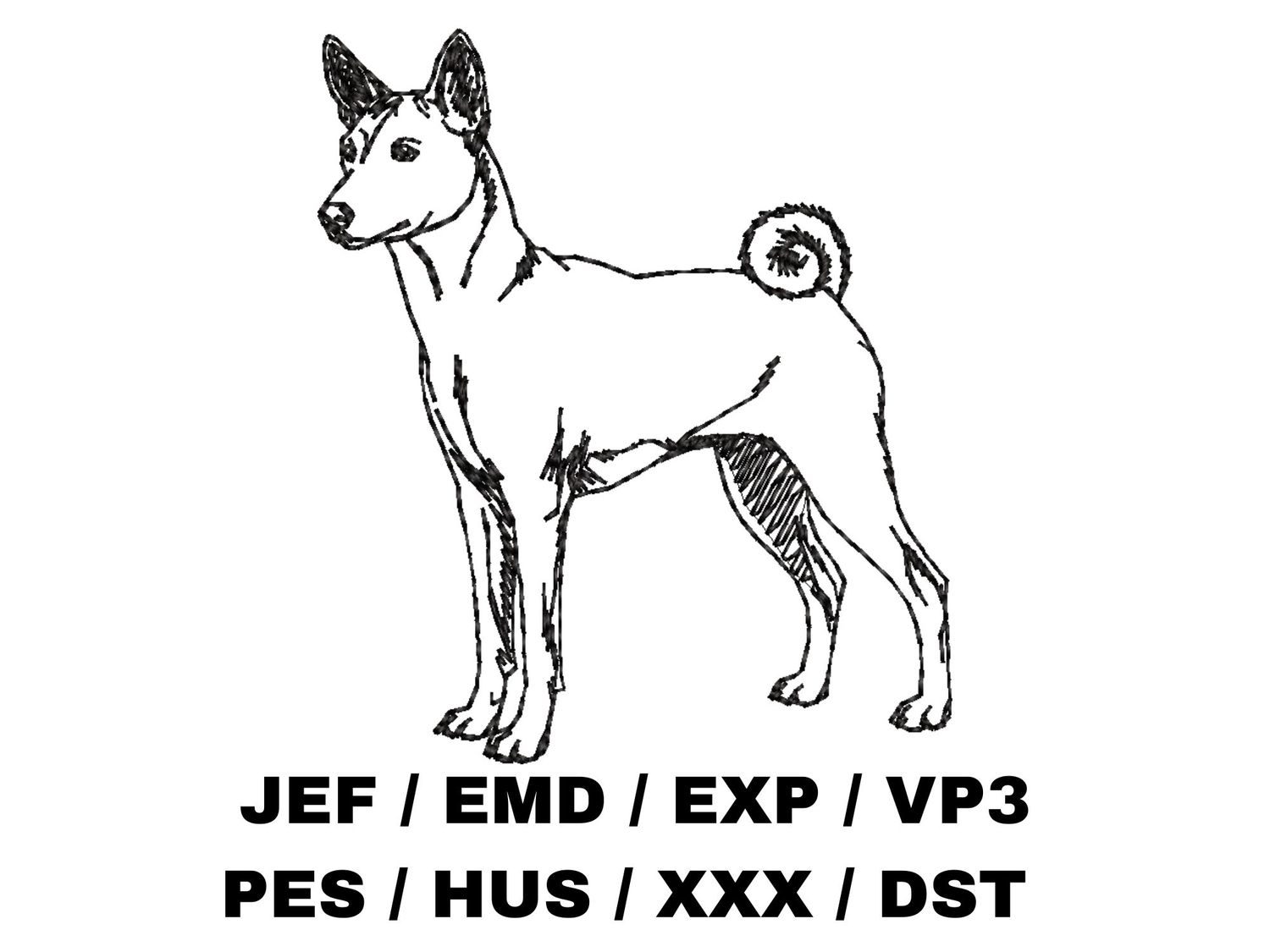 Basenji Outline - Full Body