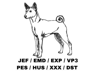 Basenji Outline - Full Body