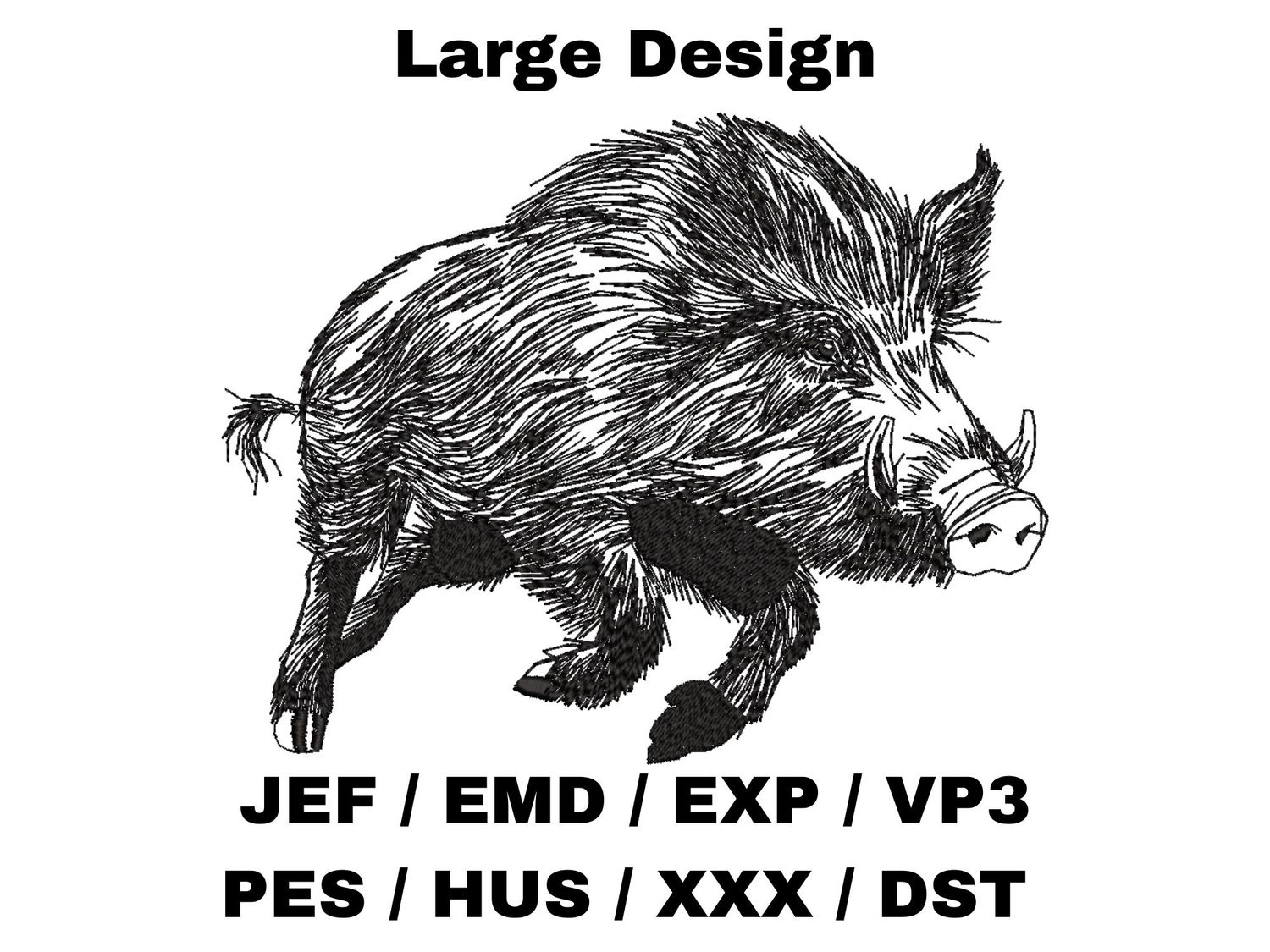 Wild Boar Outline - Large Design