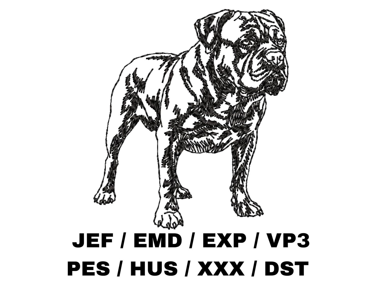 Dogue de Bordeaux Outline - Full Body