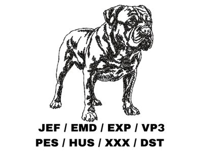 Dogue de Bordeaux Outline - Full Body