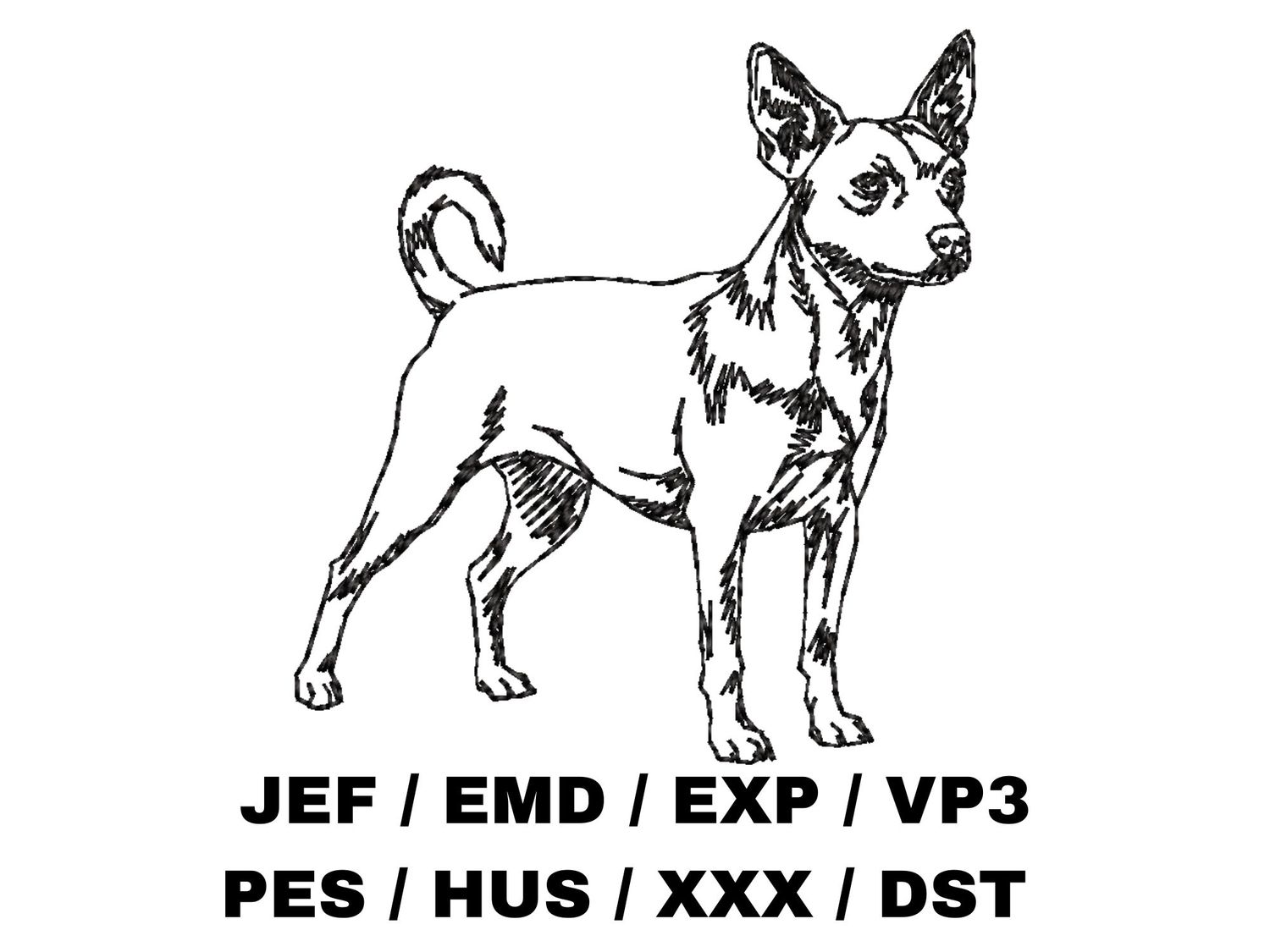 Rat Terrier Outline - Full Body