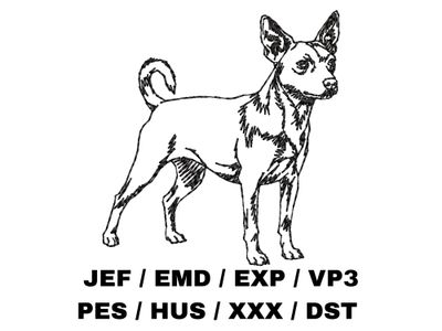 Rat Terrier Outline - Full Body