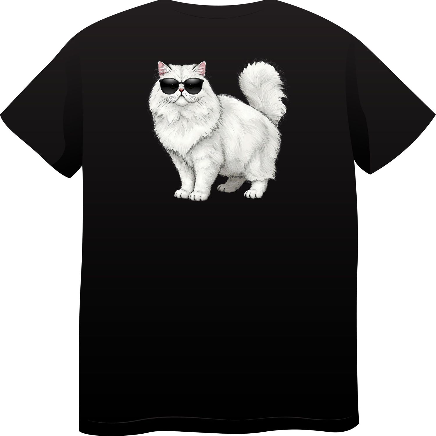 Persian Cat in Sunglasses – Premium Cotton Round Neck T-Shirt