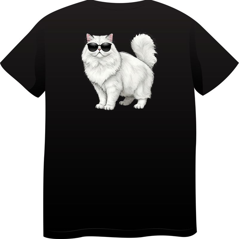 Persian Cat in Sunglasses – Premium Cotton Round Neck T-Shirt