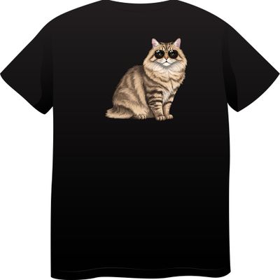 Siberian Cat in Sunglasses – Premium Cotton Round Neck T-Shirt