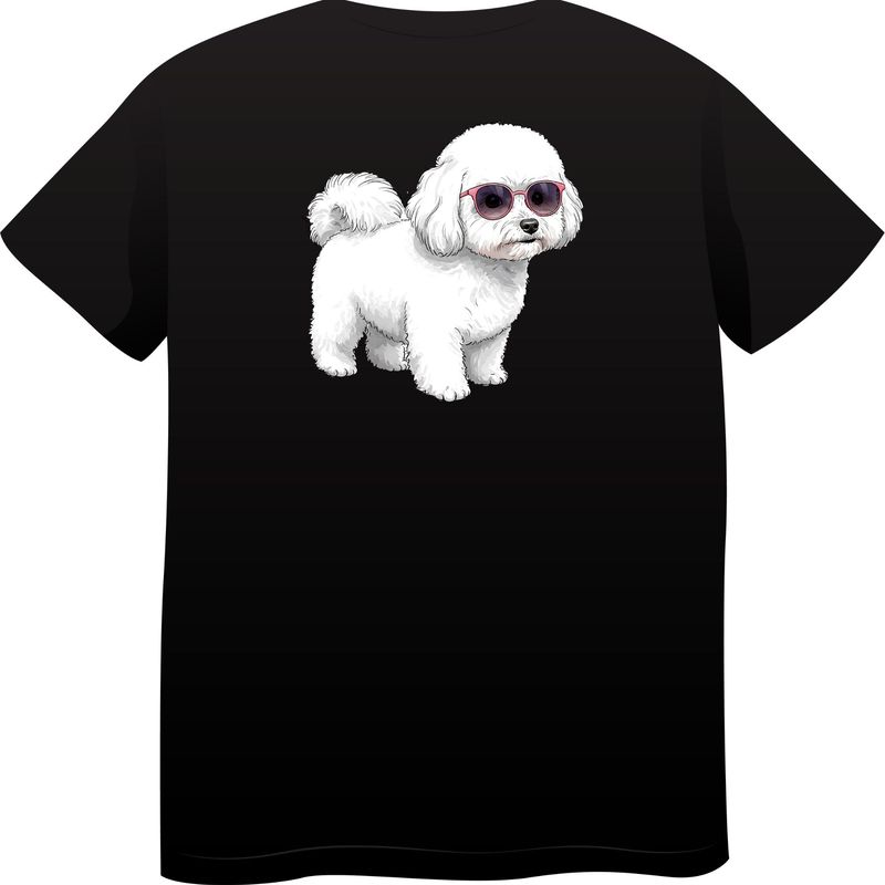 Bichon Frise in Sunglasses – Premium Cotton Round Neck T-Shirt