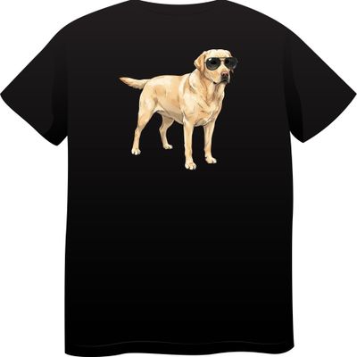 Labrador Retriever in Sunglasses – Premium Cotton Round Neck T-Shirt