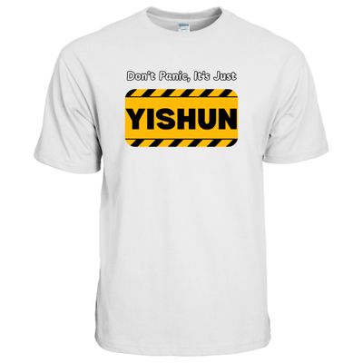 &quot;Don&#39;t Panic, It&#39;s Just Yishun&quot; – Premium 100% Cotton Round Neck T-Shirt with Front Print