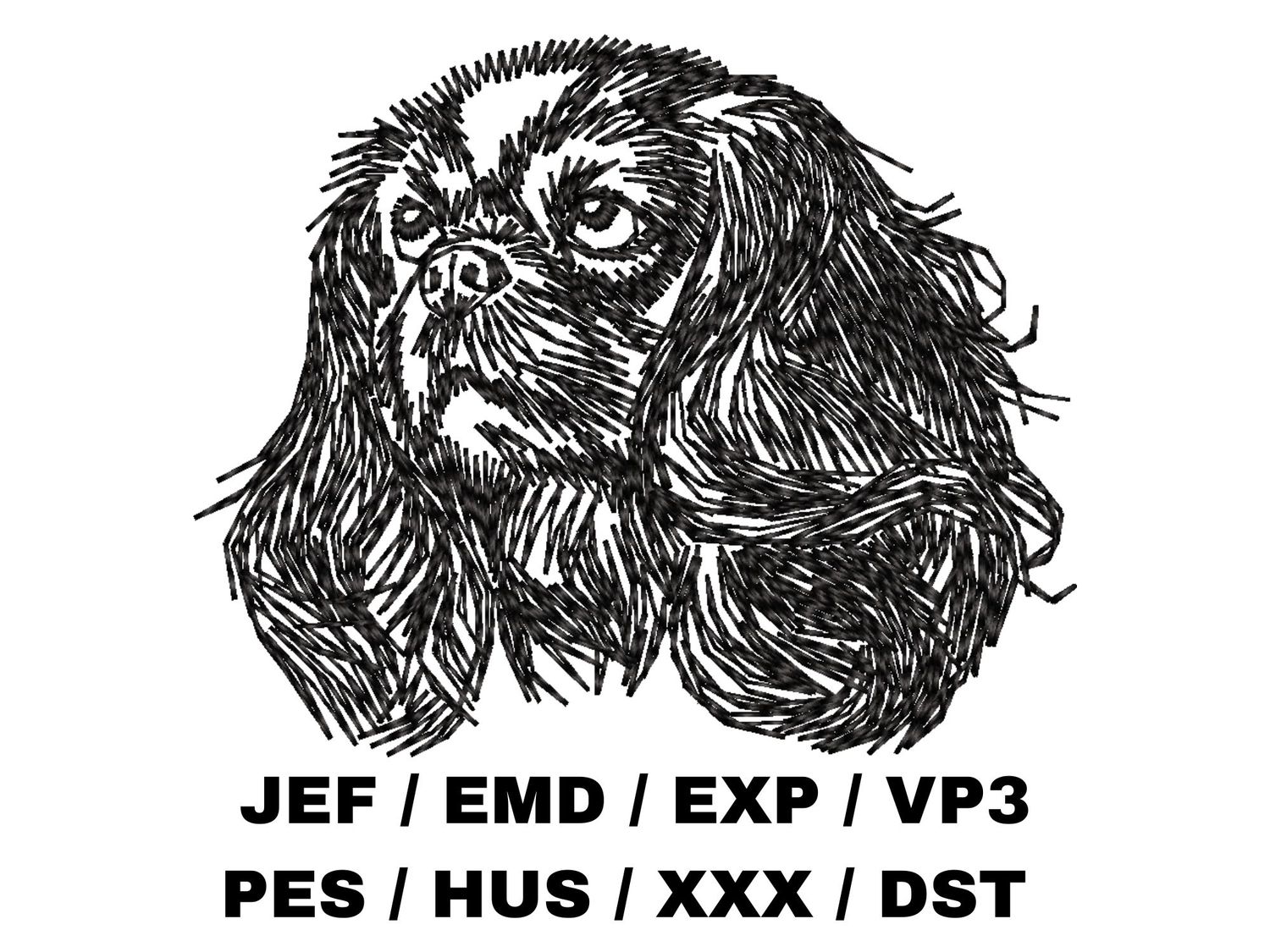 Cavalier King Charles Spaniel Face Outline 2