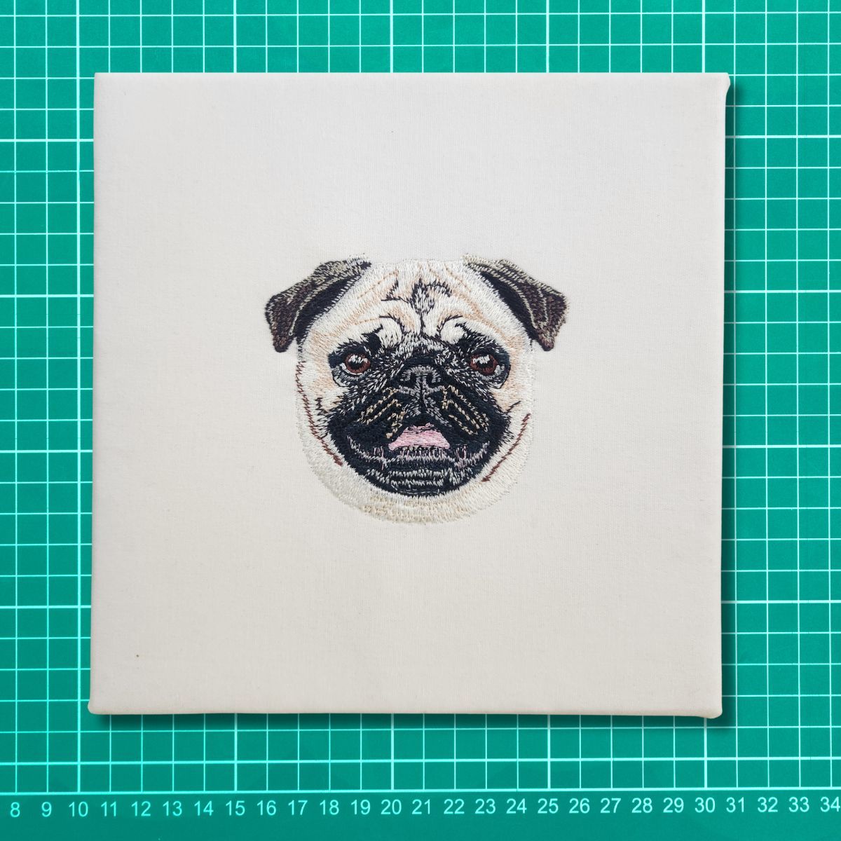 Custom Embroidered Pet Portrait on Canvas Frame – Personalized Keepsake Art