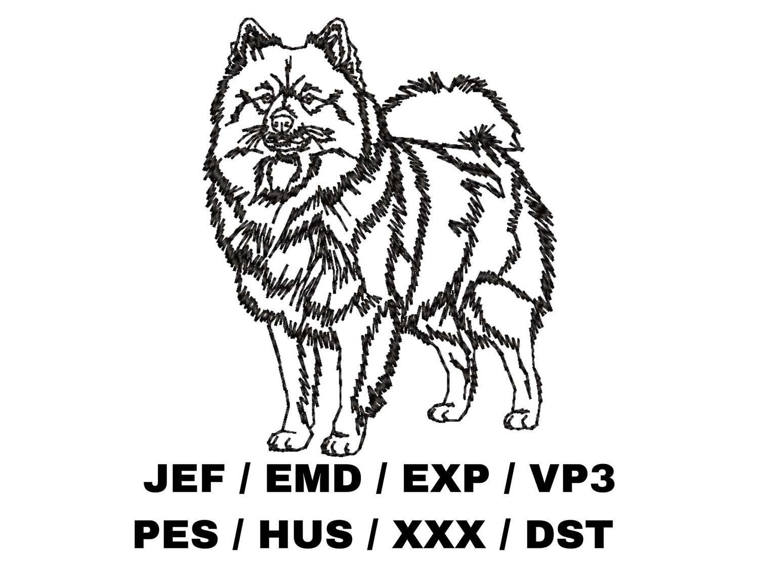 Keeshond Outline - Full Body