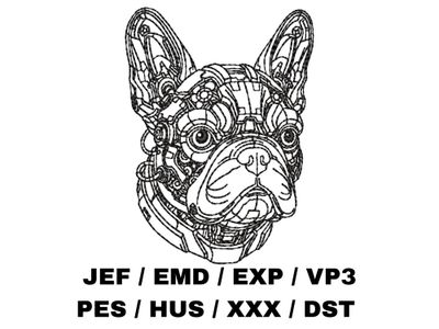 Mechanical French Bulldog Outline