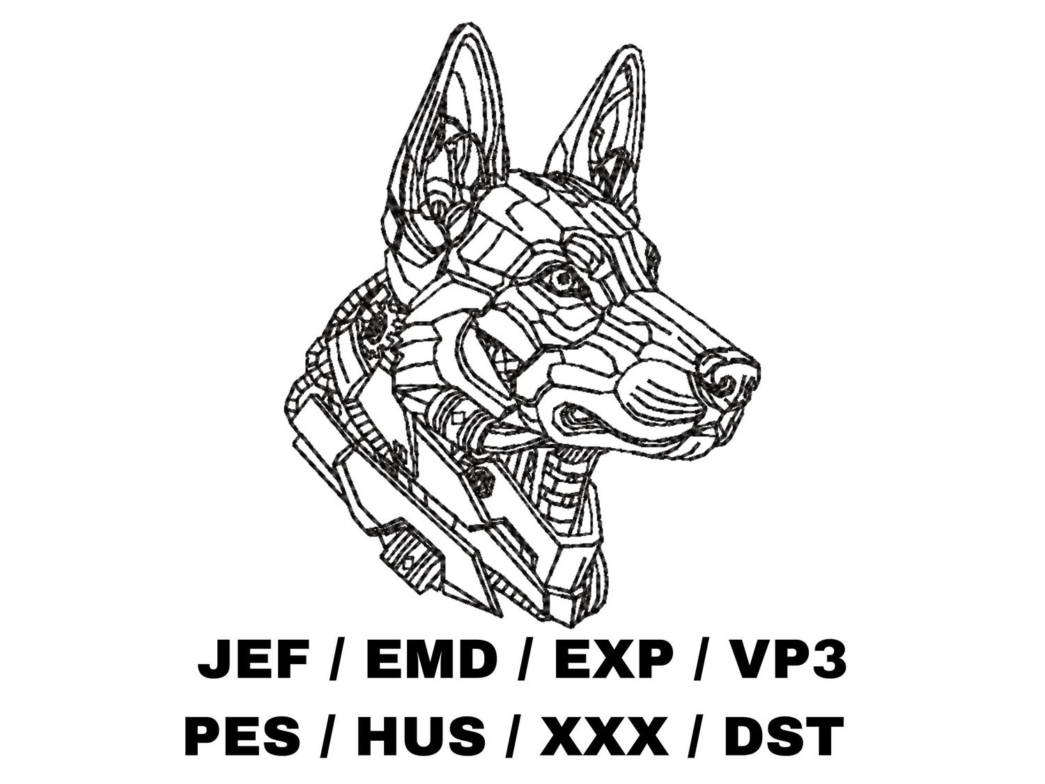Mechanical German Shepherd Outline