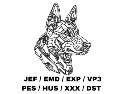 Mechanical German Shepherd Outline