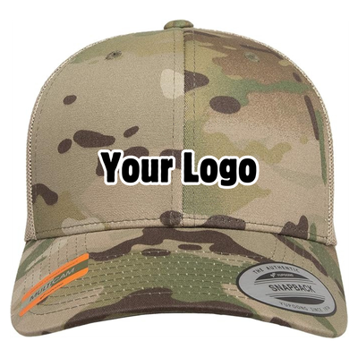 Personalized Multicam Retro Trucker Cap - Khaki
