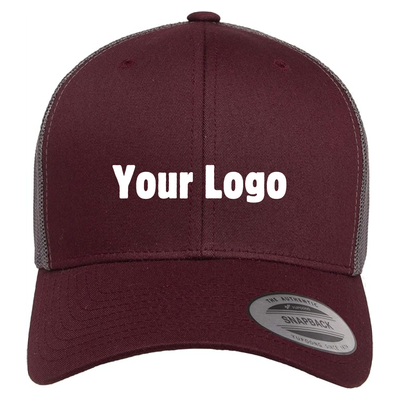 Personalized Trucker Hat - Maroon/Grey