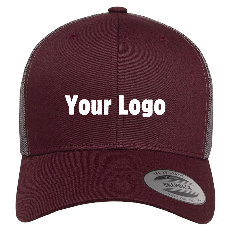 Personalized Trucker Hat - Maroon/Grey