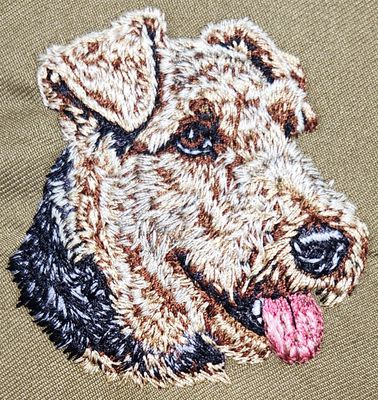Welsh Terrier machine embroidery design, detailed dog breed pattern for PES, DST, JEF files, instant download.