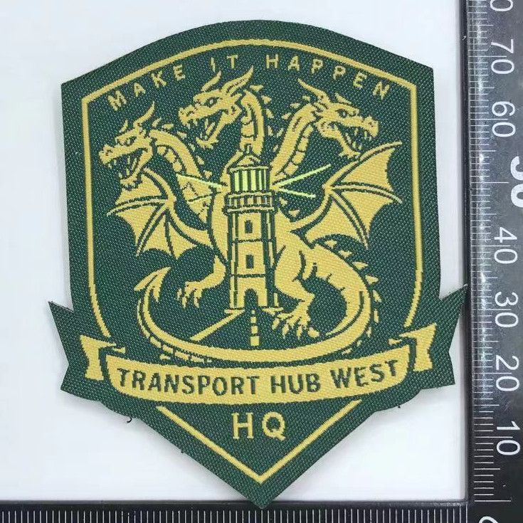 Custom woven patch featuring a military unit logo