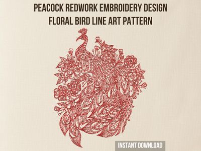 Peacock with Flowers