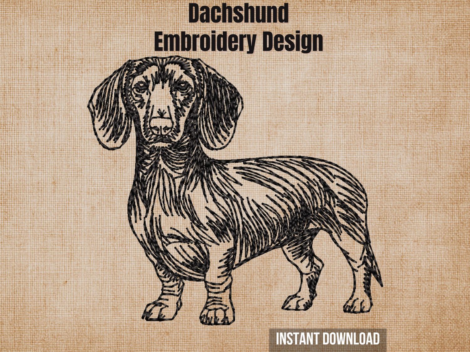 Dachshund Outline Sketch - Full Body