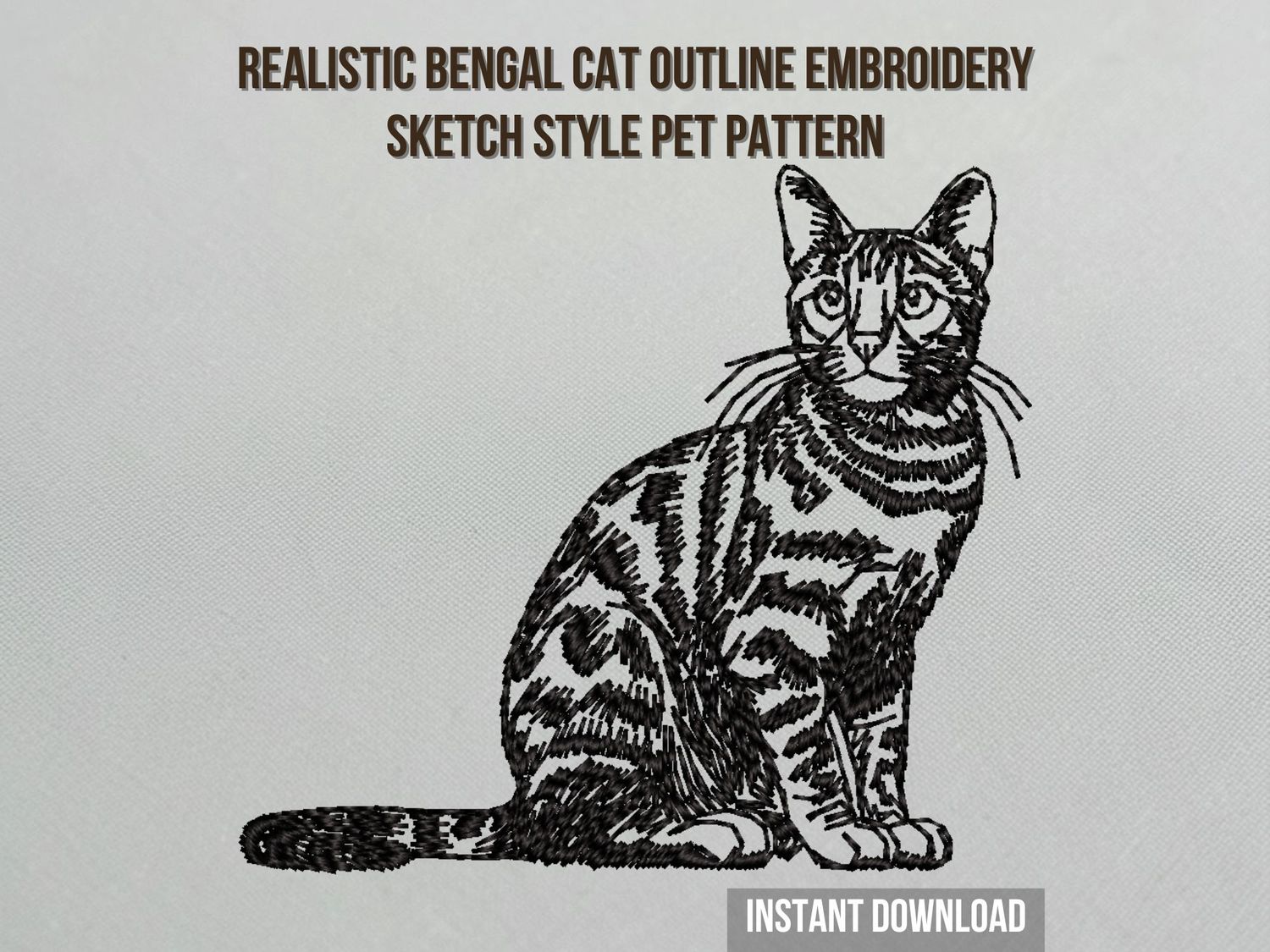 Bengal Cat Outline - Full Body