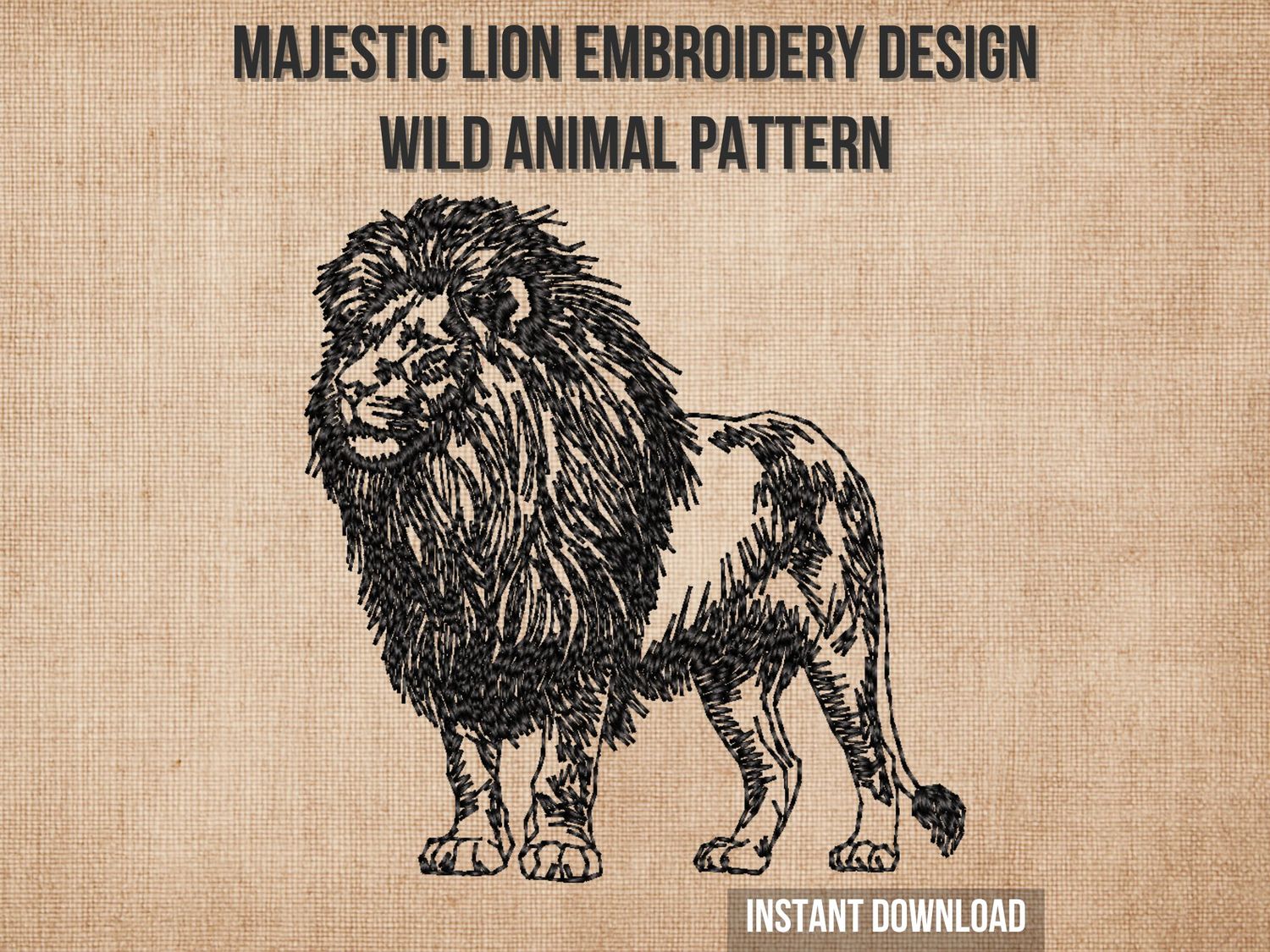 African Lion Outline - Full Body