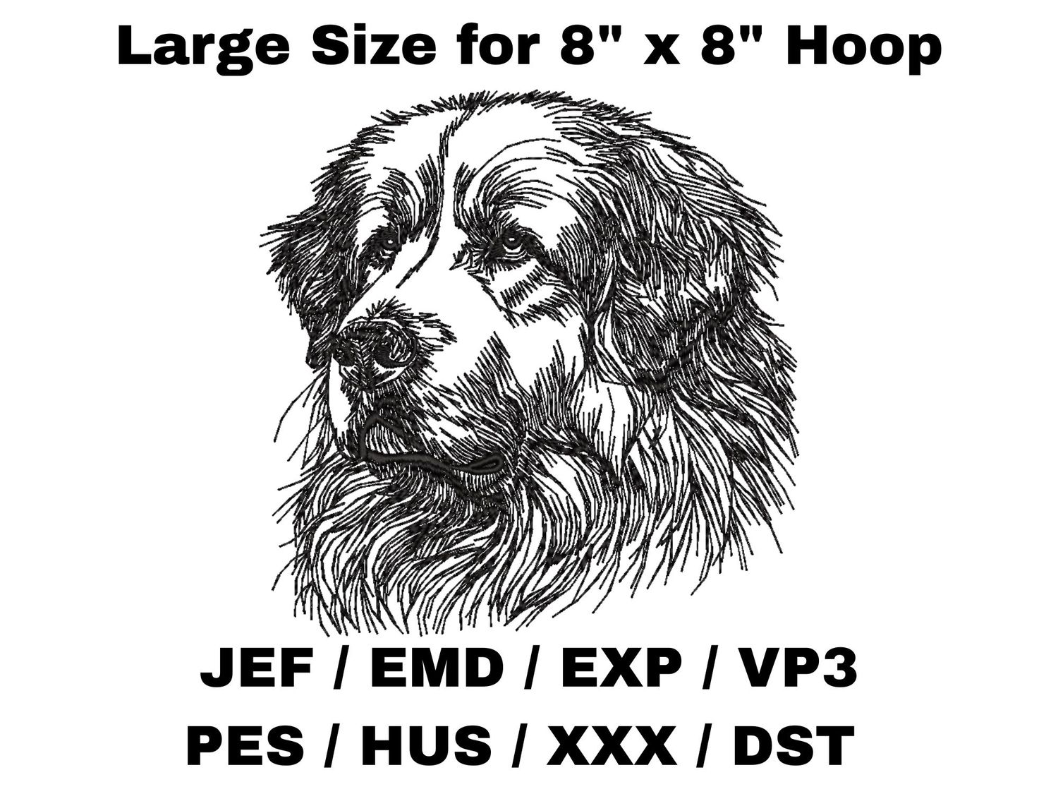 Great Pyrenees Face Outline - Large Design