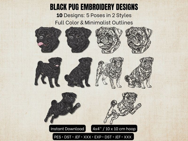 Black Pug Signature Collection – Complete 10-Design Library