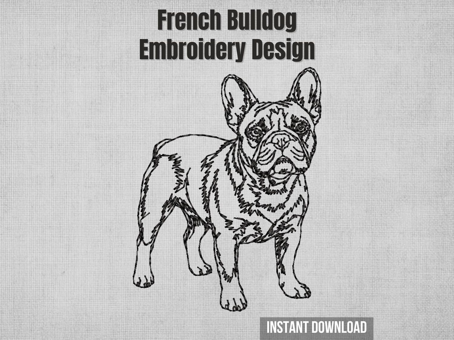 French Bulldog 23 Outline - Full Body Standing