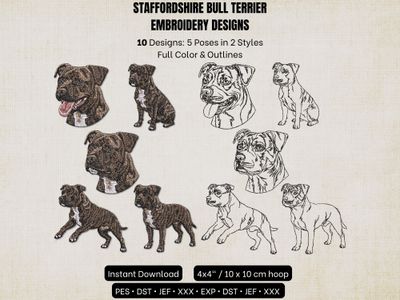 Brindle Staffordshire Bull Terrier Signature Collection – Complete 10-Design Library