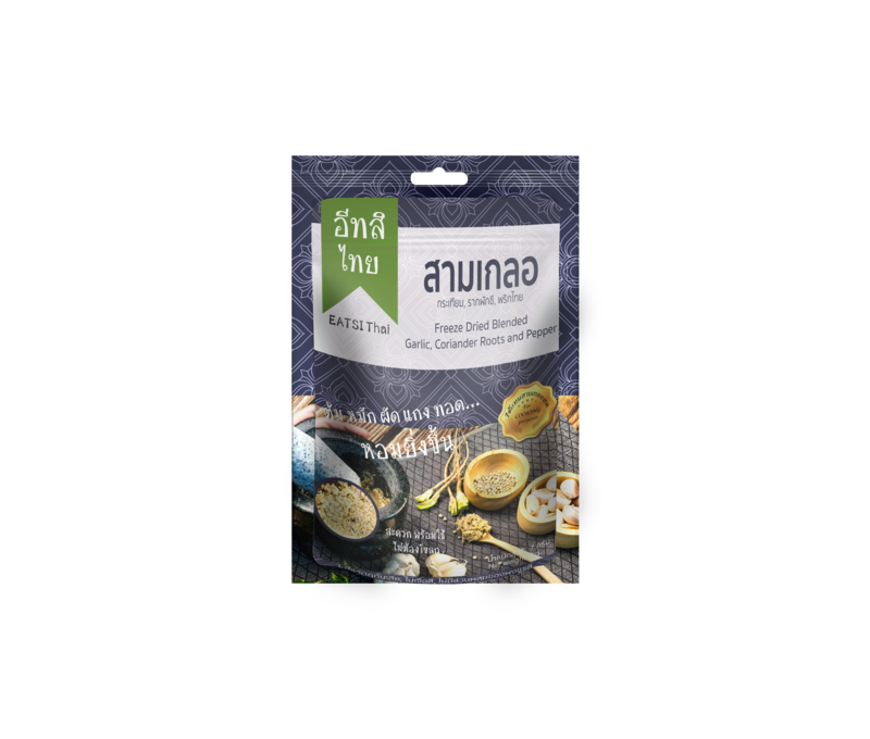 ผงปรุงรสสามเกลอฟรีซดราย ตรา อีทสิไทย (EATSI Thai - Freeze-dried Garlic and Pepper) ขนาด 7 กรัม (7 g)